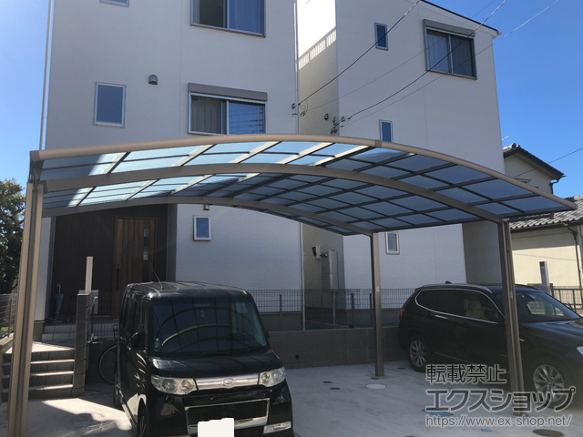 神奈川県中郡大磯町ののカーポート ネスカR (ラウンドスタイル) ワイド 積雪〜20cm対応 施工例