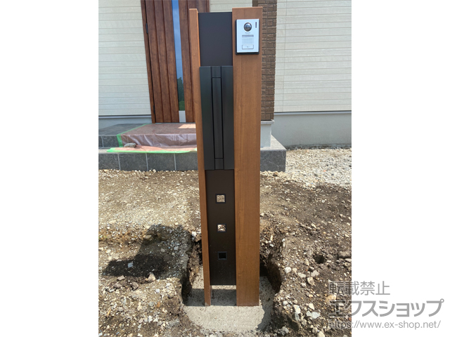 群馬県安中市のの機能門柱・ポスト ルシアスポストユニット BK02型 施工例