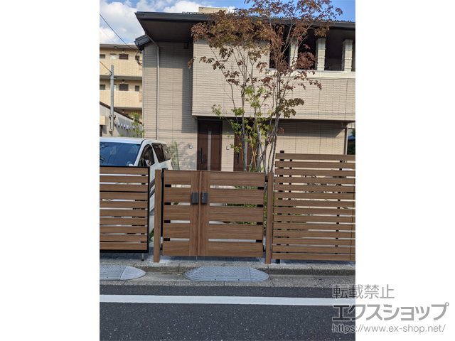 東京都葛飾区のの門扉 開き門扉AA YS1型 両開き親子 柱使用 マテリアルカラー 施工例