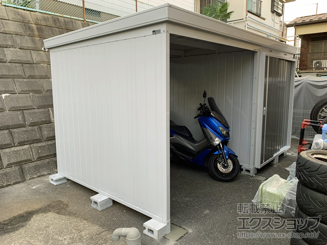 千葉県市川市のの物置・屋外倉庫 ネクスタウィズ 一般型 4000×2210×2075 右扉タイプ NXN-48SK・40CS-PG 施工例
