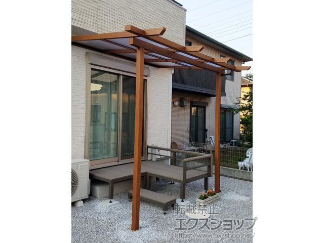埼玉県入間市ののテラス屋根 サザンテラス (パーゴラ仕様) テラスタイプ 単体　積雪〜20cm対応 施工例