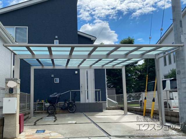 千葉県松戸市ののカーポート エフルージュ ツイン FIRST 積雪〜20cm対応 施工例