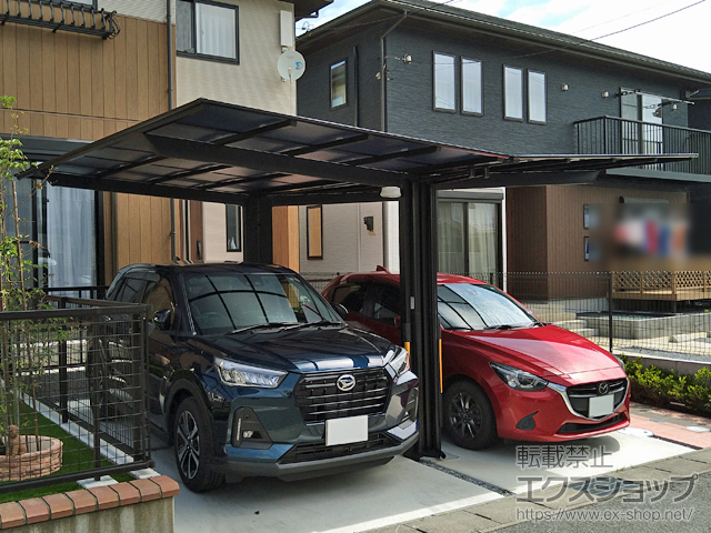 千葉県野田市ののカーポート ネスカF (フラットスタイル) Y合掌 積雪〜20cm対応 施工例