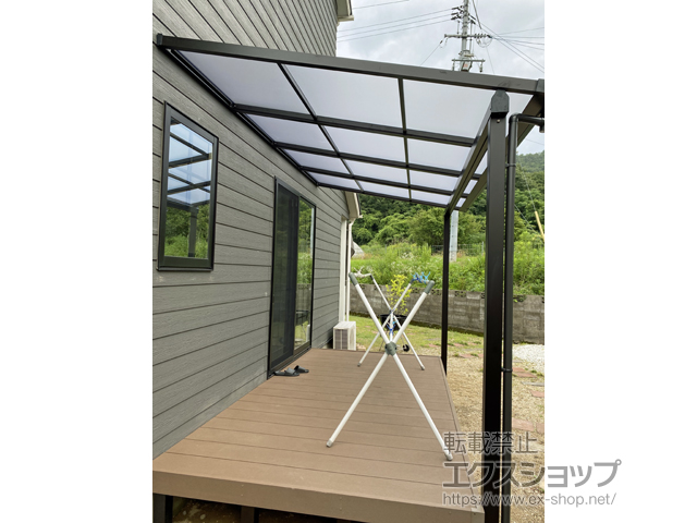 岡山県岡山市ののテラス屋根 プレシオステラスII F型 テラスタイプ 単体 積雪〜20cm対応 施工例