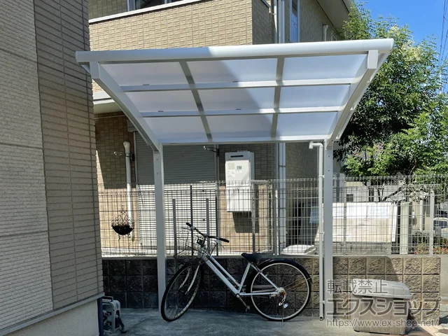 大阪府高石市のLIXIL(リクシル)のサイクルポート・自転車置き場 ネスカRミニ (ラウンドスタイル) 積雪～20cm対応 施工例