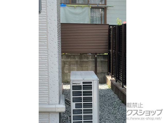 秋田県秋田市ののフェンス・柵 ミエーネフェンス 目隠しルーバータイプ 2段支柱施工 ※独立施工分 施工例