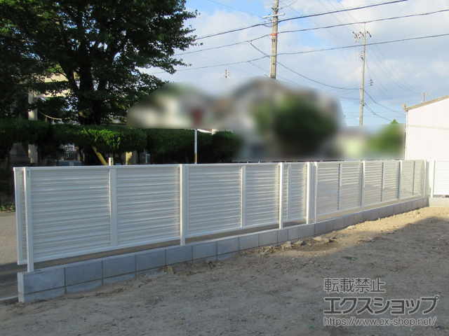愛知県一宮市ののフェンス・柵 ミエーネフェンス 目隠しルーバータイプ 自由柱施工 施工例