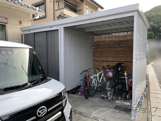 京都府京都市のの物置・屋外倉庫 ネクスタウィズ 一般型 4420×2210×2375 左扉タイプ NXN-48H・48HK-PG 施工例