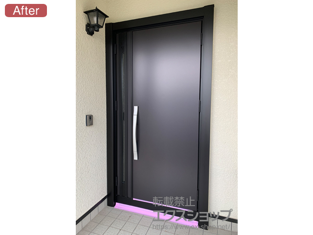 福岡県福岡市のLIXIL リクシル（トステム）の玄関ドア リシェント玄関ドア3 断熱K4仕様 親子仕様(ランマ無)R M17型 ※タッチキー仕様(リモコンタイプ) 施工例