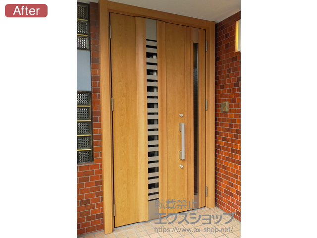 愛知県名古屋市のLIXIL リクシル（トステム）の玄関ドア リシェント玄関ドア3 断熱K4仕様 親子仕様(ランマ無)L G82型 ※手動仕様 施工例