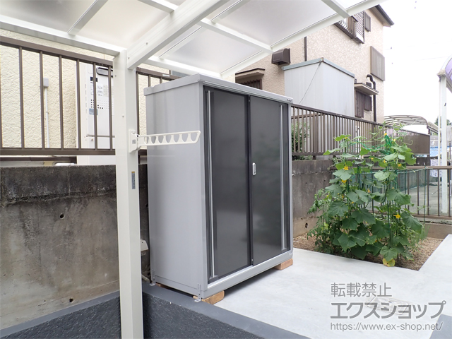 兵庫県神戸市のの物置・屋外倉庫 シンプリー 一般型 1320×615×1603 MJX-136D-P-PG 施工例