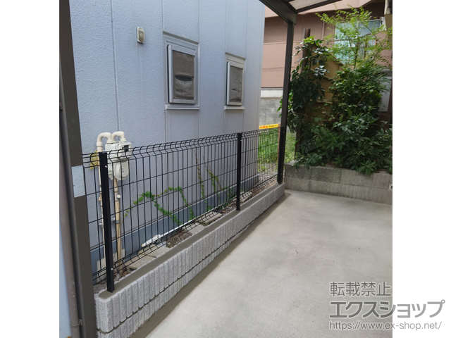 神奈川県横浜市ののフェンス・柵 イーネットフェンス 3F型 自由柱施工 施工例