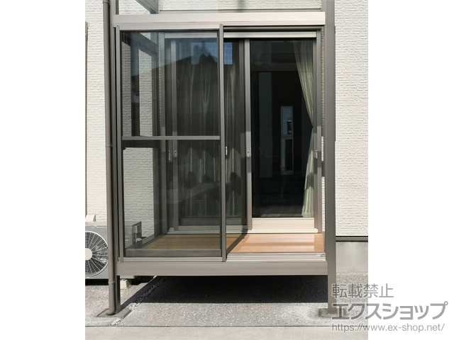 福岡県行橋市ののテラス囲い・サンルーム サニージュ F型 床納まり ランマ付 積雪〜20cm対応 施工例