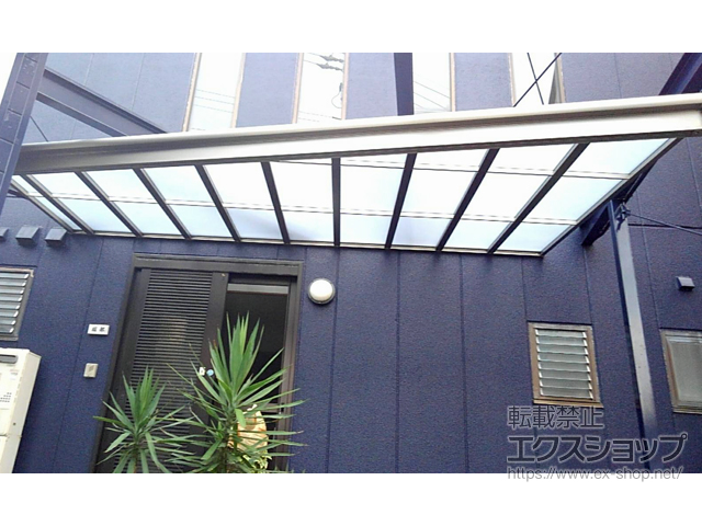 愛知県半田市ののテラス屋根 スピーネ F型 テラスタイプ 単体 積雪〜20cm対応*正面台形納まり 施工例