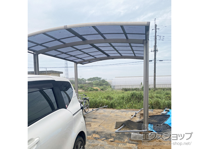 千葉県香取郡東庄町ののカーポート ネスカR (ラウンドスタイル) ワイド 積雪〜20cm対応 施工例