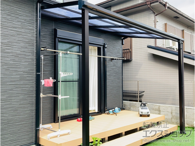 大阪府高槻市ののテラス屋根 ソラリア F型 テラスタイプ 単体 積雪〜20cm対応 施工例