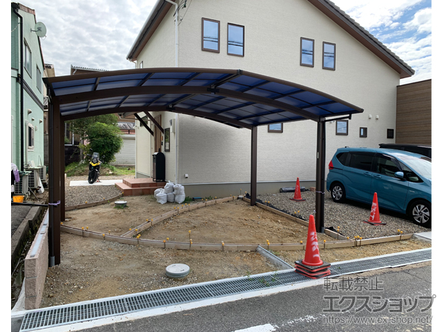 兵庫県加古川市ののカーポート プレシオスポート M合掌 積雪〜20cm対応 施工例