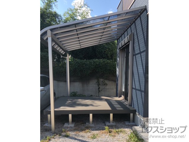 群馬県高崎市ののテラス屋根 ソラリア R型 テラスタイプ 単体 積雪〜20cm対応 施工例