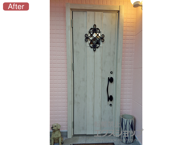 神奈川県相模原市のLIXIL リクシル（トステム）の玄関ドア リシェント玄関ドア3 断熱K4仕様 片開き仕様(ランマ無)L D77型 ※手動仕様 施工例