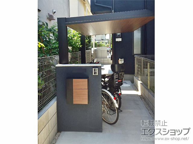 東京都三鷹市ののサイクルポート・駐輪場 カーポートSCミニ　木調マテリアルカラー　 積雪20cm 施工例