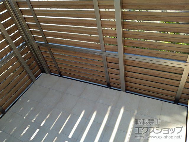 大阪府茨木市ののフェンス・柵 モクハイフェンス 2段柱（パネル2段）　※パネル高さ 施工例