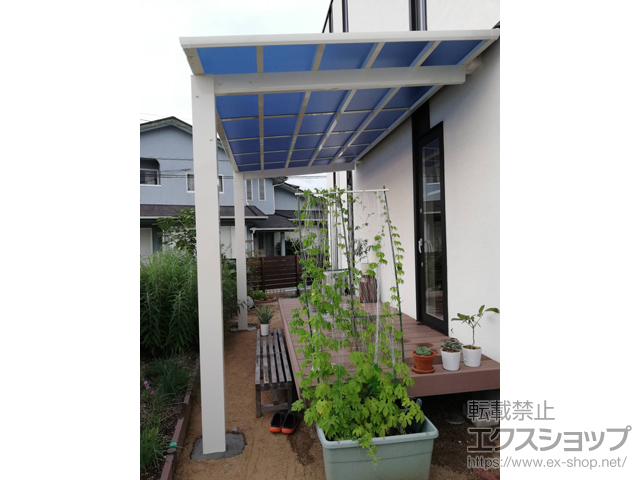 熊本県熊本市ののテラス屋根 レセパ Lタイプ 独立タイプ 積雪〜20cm対応+隙間ふさぎ材 施工例