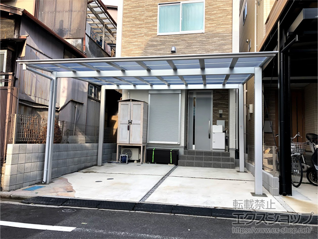 東京都荒川区ののカーポート ソリッドポート ワイド 積雪〜20cm対応 施工例