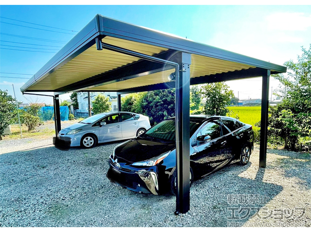 埼玉県羽生市ののカーポート カーポートSW 角柱 積雪50cm対応 3台用 4本柱 施工例