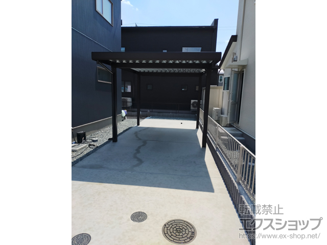 岩手県盛岡市ののカーポート ジーポートneo Aタイプ 角柱4本柱 積雪〜100cm対応 施工例