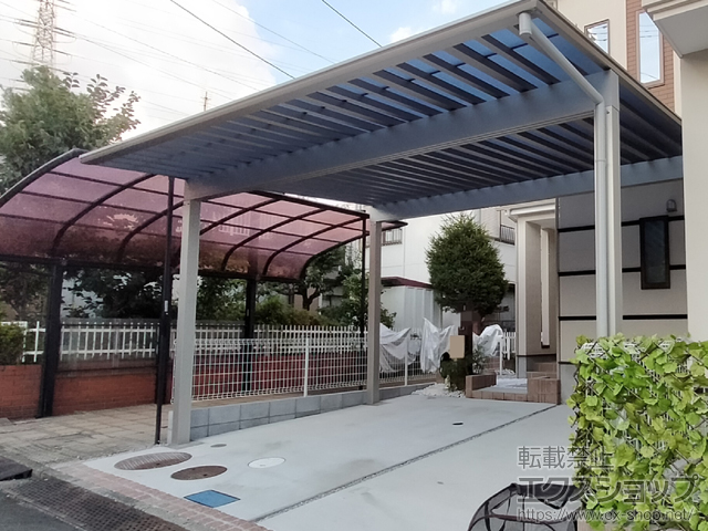 東京都町田市ののカーポート エフルージュ ツイン50 マテリアルカラー 積雪〜50cm対応 施工例