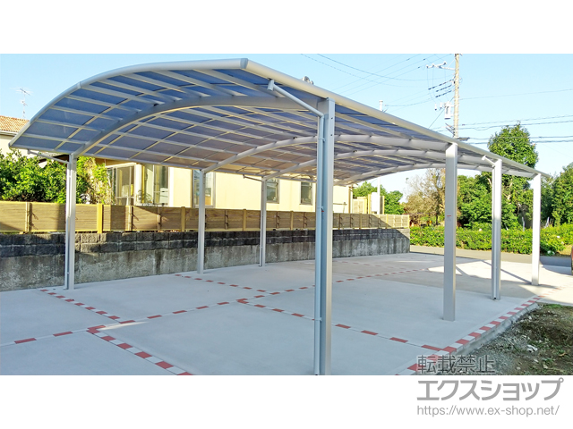 千葉県八街市ののカーポート ネスカR (ラウンドスタイル) ワイド 縦連棟 積雪〜20cm対応 施工例