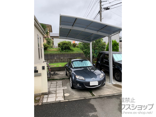 埼玉県所沢市ののカーポート フーゴR (ラウンドスタイル) 耐雪風圧強化パッケージ 積雪〜30cm対応 施工例