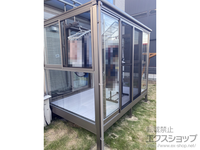 群馬県館林市ののテラス囲い・サンルーム サニージュ R型 床納まり ランマ無 積雪〜20cm対応 施工例