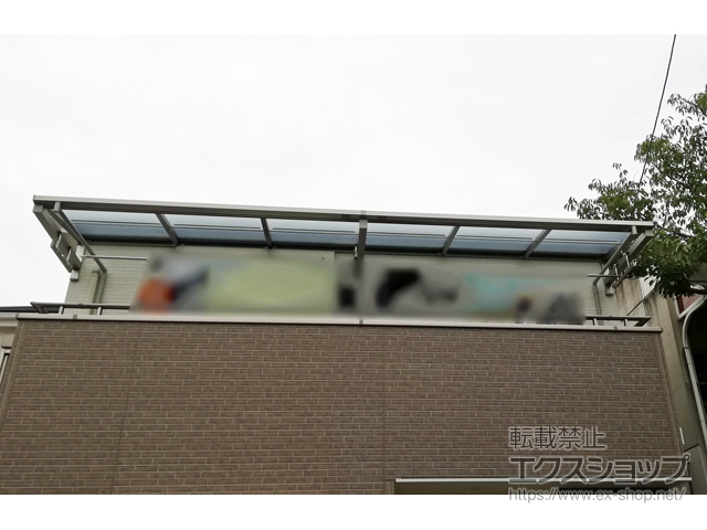 大阪府豊中市ののバルコニー・ベランダ屋根 ソラリア F型 ルーフタイプ 連棟 積雪〜20cm対応 施工例