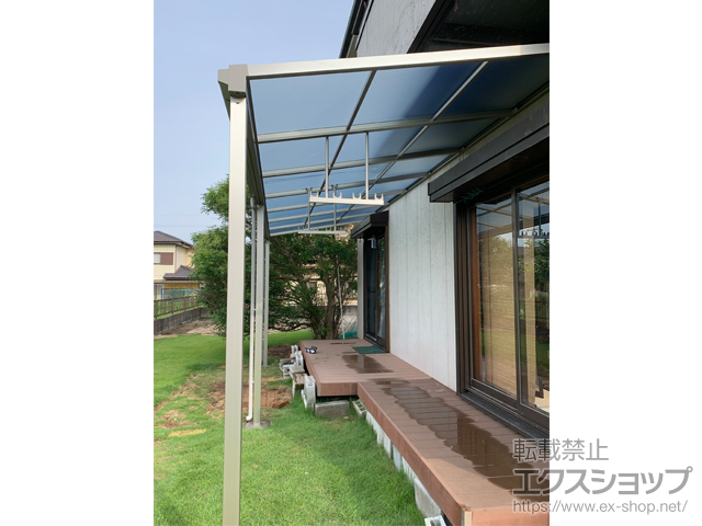 茨城県小美玉市ののテラス屋根 ソラリア F型 テラスタイプ 連棟 積雪〜20cm対応 施工例