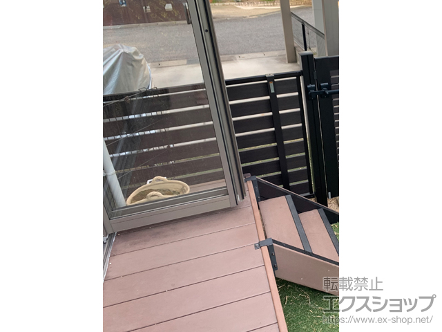 滋賀県大津市ののフェンス・柵 ルシアスフェンスH06R 横スリット 自由柱施工 施工例