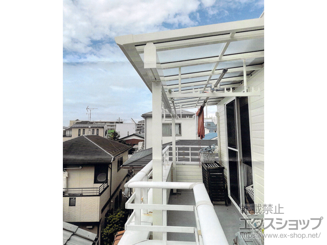 神奈川県川崎市ののバルコニー・ベランダ屋根 ソラリア F型 1500 屋根タイプ 単体 積雪〜50cm対応 施工例