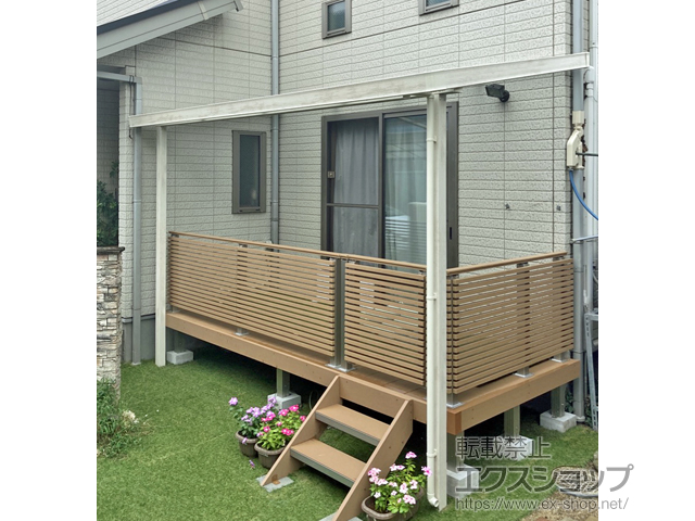 岡山県倉敷市ののテラス屋根 シュエット テラスタイプ 単体 積雪〜20cm対応 施工例