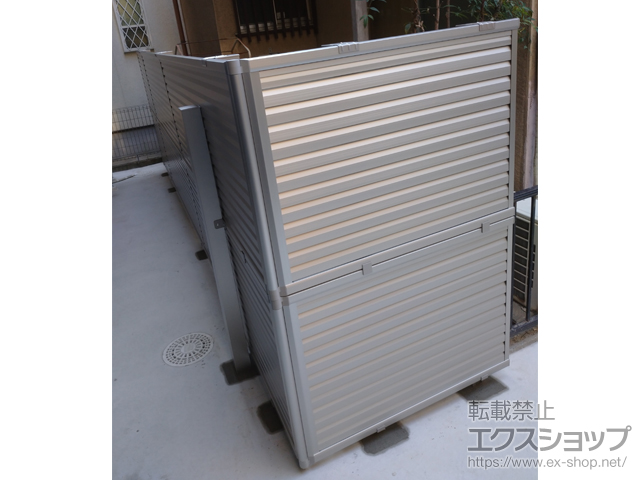 京都府京都市ののフェンス・柵 ミエーネフェンス 目隠しルーバータイプ 2段支柱 自立建て用（パネル2段） 施工例