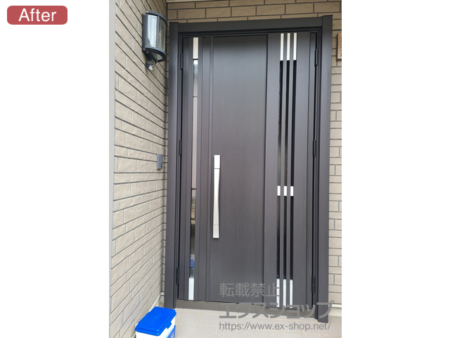 茨城県ひたちなか市のの二重窓（内窓） リシェント玄関ドア3 断熱K4仕様 親子仕様(ランマ無)R M83型 ※タッチキー仕様(キー付リモコン) 施工例