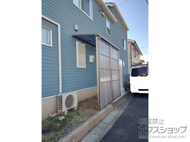 山梨県甲府市ののストックヤード スピーネストックヤードF型 波板タイプ スクリーン仕様 積雪〜20cm対応 施工例