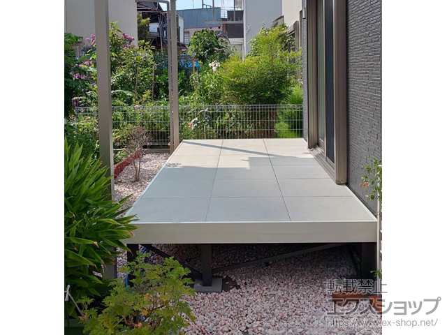 群馬県前橋市ののウッドデッキ タイルデッキ 施工例