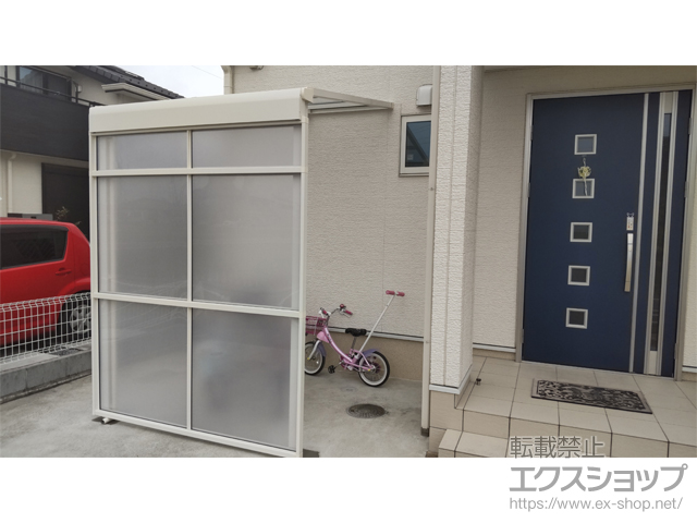 群馬県高崎市ののストックヤード スピーネストックヤードF型 パネルタイプ スクリーン仕様 積雪〜20cm対応＋レストステージ 独立ステップ 施工例