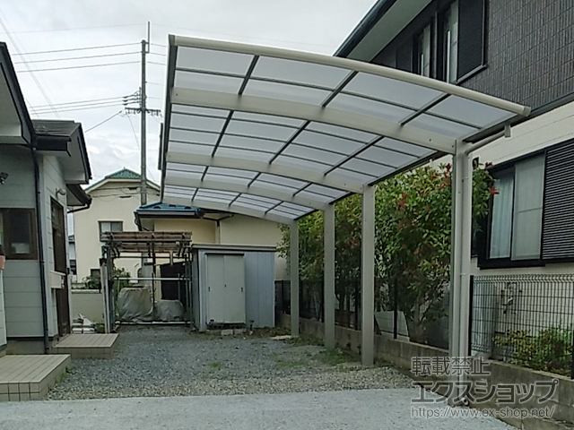 宮城県石巻市ののカーポート プレシオスポート 縦連棟 積雪〜20cm対応 施工例