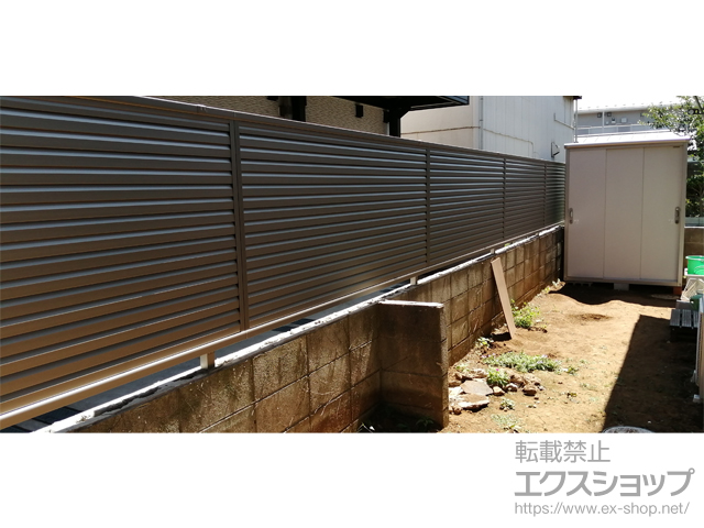 千葉県市川市ののフェンス・柵 ミエーネフェンス 目隠しルーバータイプ 自由柱施工 施工例