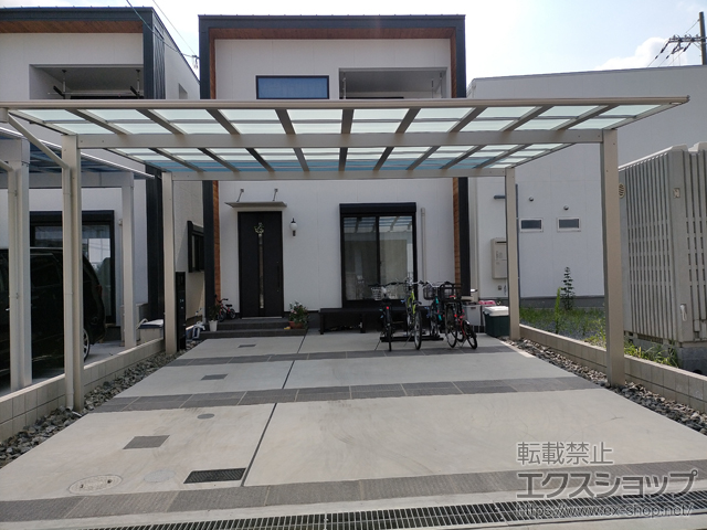 大阪府交野市ののカーポート エフルージュ ツイン FIRST 積雪〜20cm対応 施工例