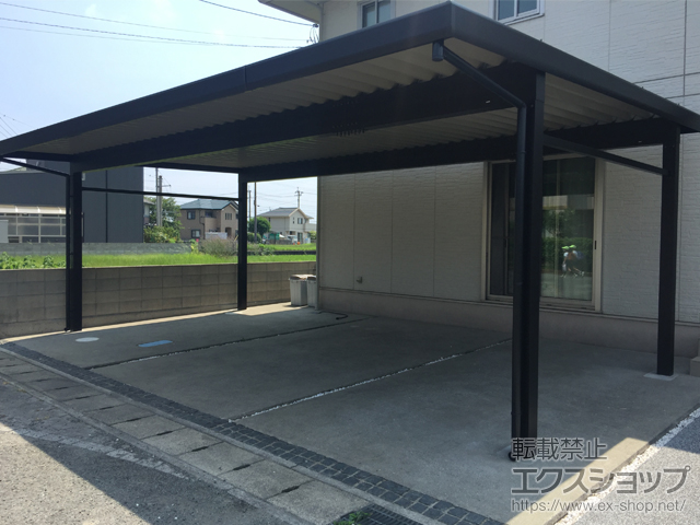 徳島県阿南市ののカーポート レオンポートneo 3台用 4本角柱 積雪〜50cm対応 施工例