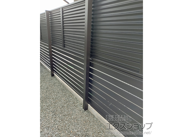 静岡県浜松市ののフェンス・柵 ミエーネフェンス+シンプレオフェンスSY1F型 2段支柱 自立建て用 施工例