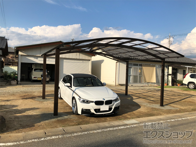 山梨県甲府市ののカーポート プレシオスポート ワイド 積雪〜20cm対応 施工例
