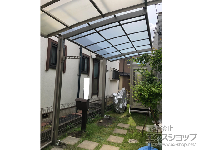 愛知県豊明市ののサイクルポート・駐輪場 ネスカRミニ (ラウンドスタイル) 積雪〜20cm対応+物干しセット 施工例